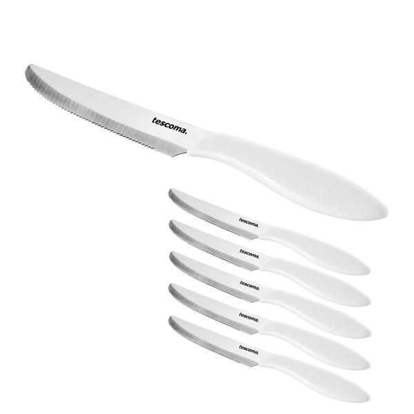 Nůž jídelní PRESTO 12 cm, 6 ks, bílá
