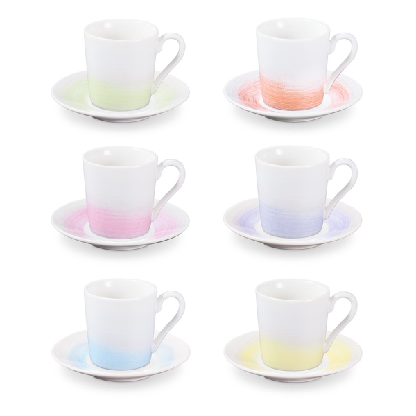 Šálek na espresso s podšálkem myCOFFEE, 6 ks, Pastels